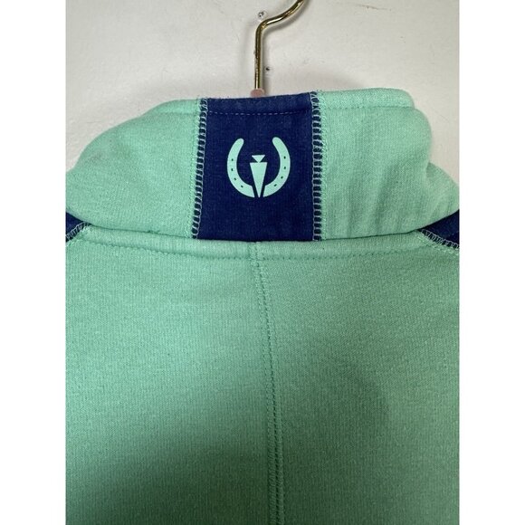 Kerrits Fleece Quarter Zip Size Large ? Mint Navy Pullover Equestrian Horse - Picture 6 of 8